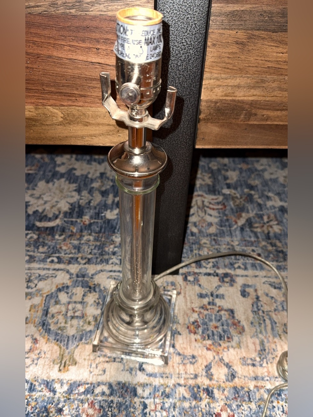 16” RESTORATION HARDWARE CLEAR TABLE LAMP/LIGHTING ELEGANT HOME DECOR